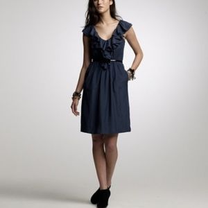J Crew Silk Ruffled Edelyn Lawn Dress V Neck